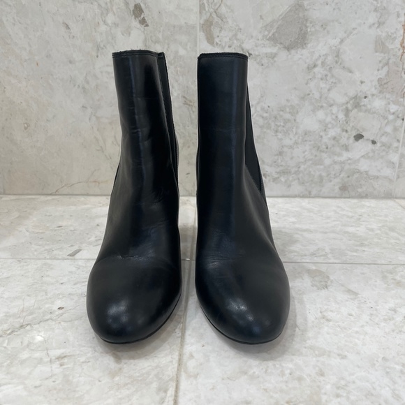 ***SOLD***SAM EDELMAN {9.5} Black Bootie Ankle Boot Rounded Blocky Heel - Picture 4 of 14